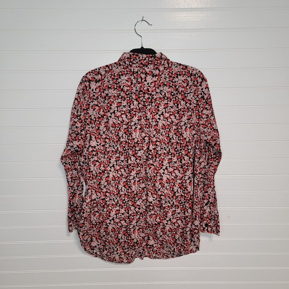 Ralph Lauren LRL Plus Size 1X Ditzy Floral Button Up Girly Professional Work Top - Picture 3 of 8